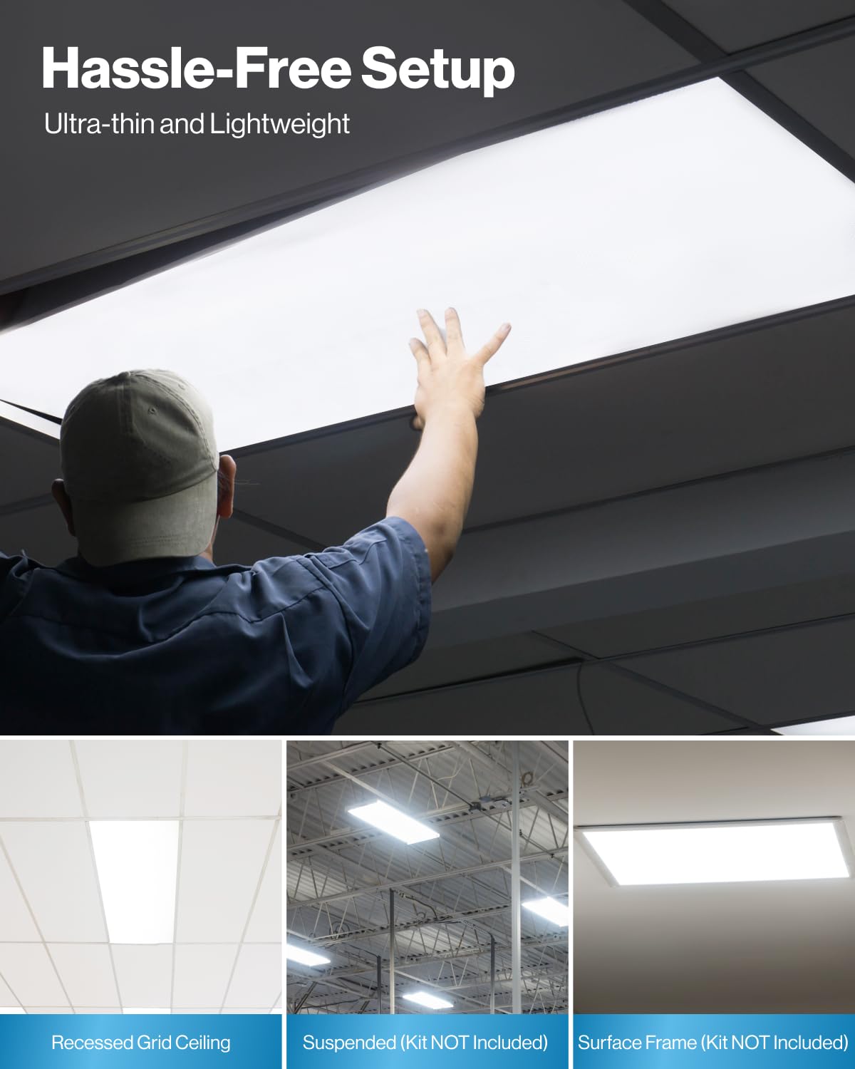 Sunco Lighting 2x4 LED panel selectable CT switch for multiple temperatures.