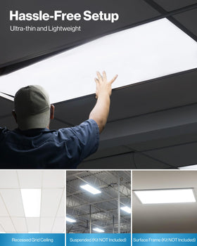 Sunco Lighting 2x4 LED panel selectable CT switch for multiple temperatures.