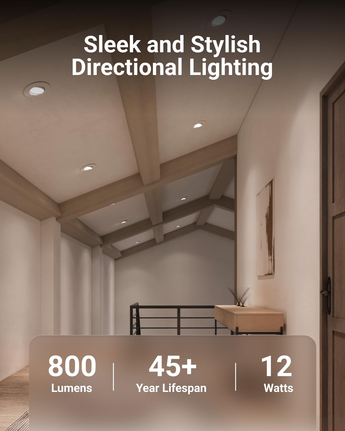 Sunco Lighting 5–6-inch recessed downlight installed in ceiling for seamless brightness.