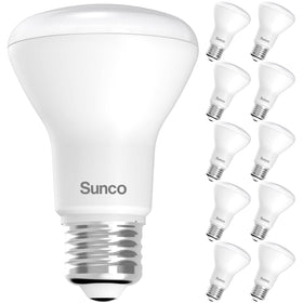 Sunco BR20 LED bulb dimmable closeup for precise mood lighting.