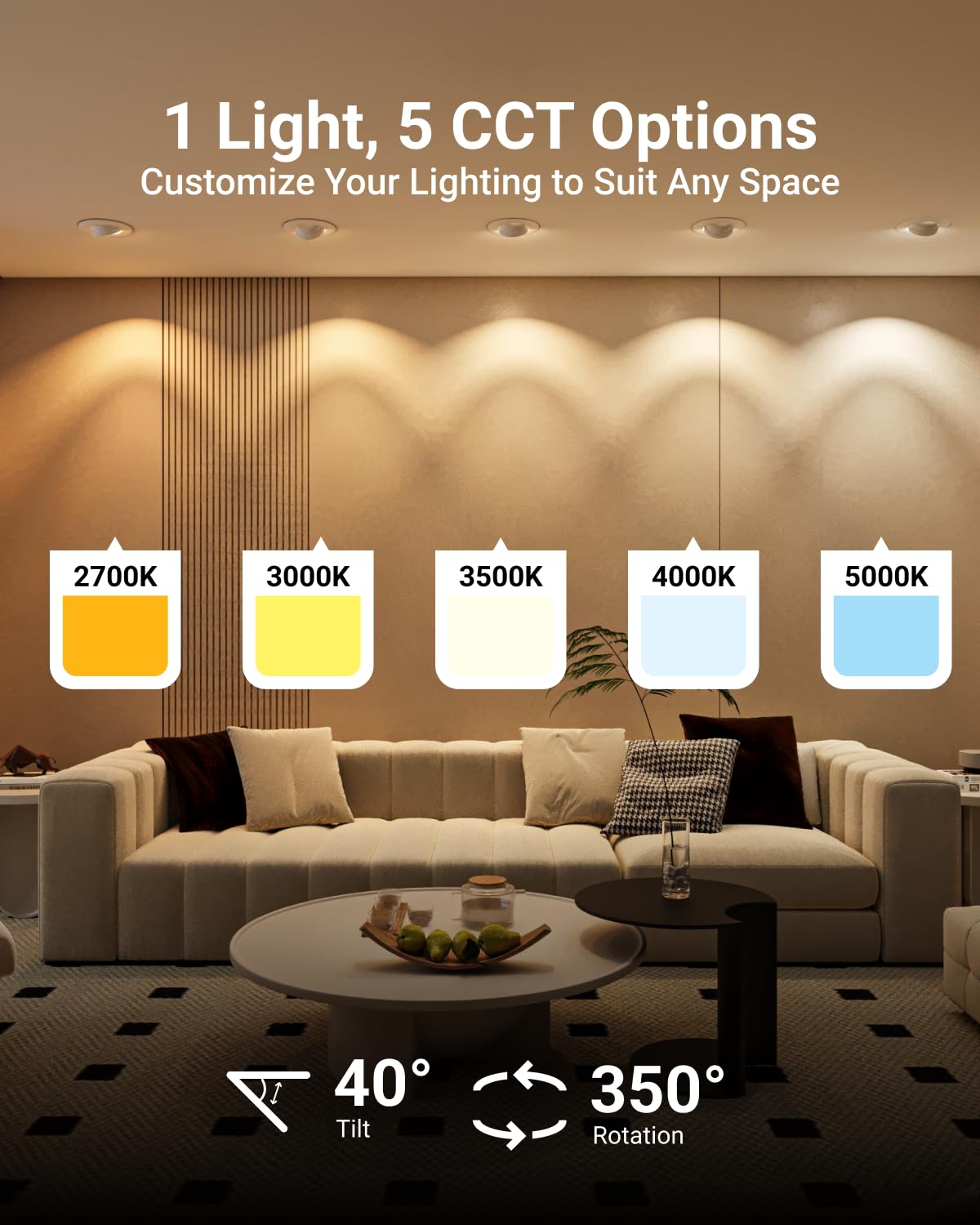 Sunco Lighting damp-location LED downlight for versatile, moisture-tolerant lighting.