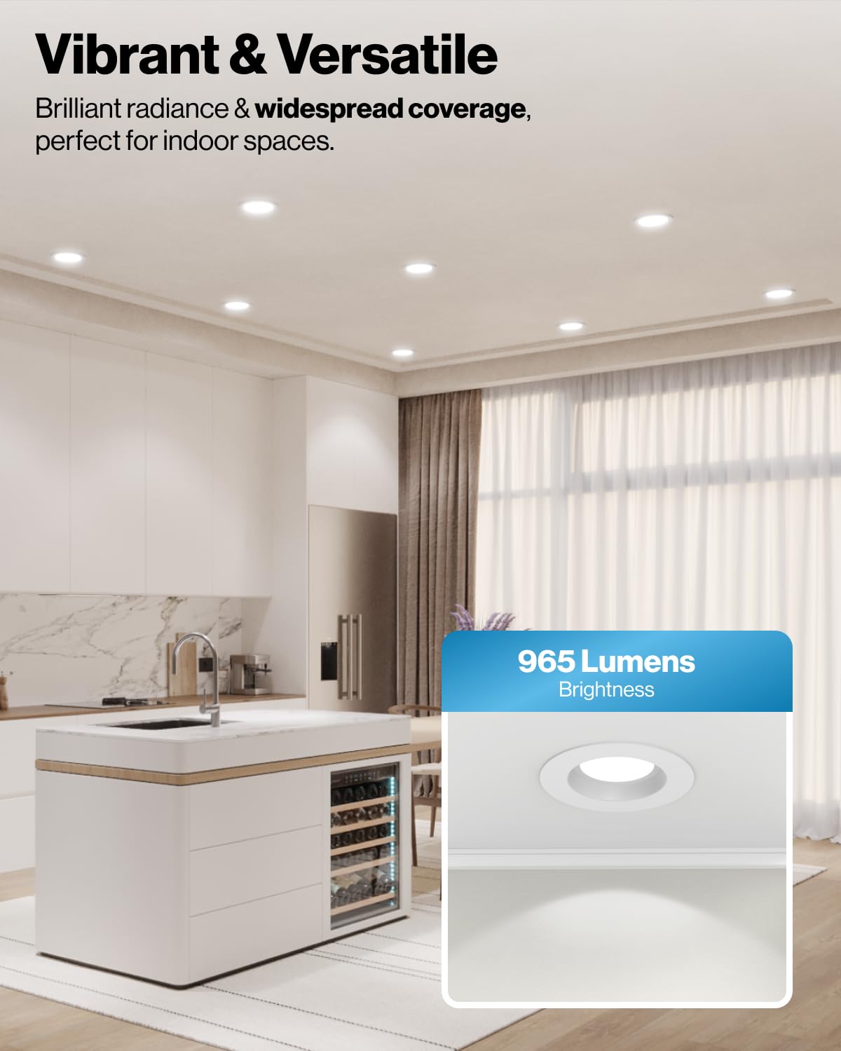 Sunco Lighting damp rated can light suitable for bathrooms and damp spaces.