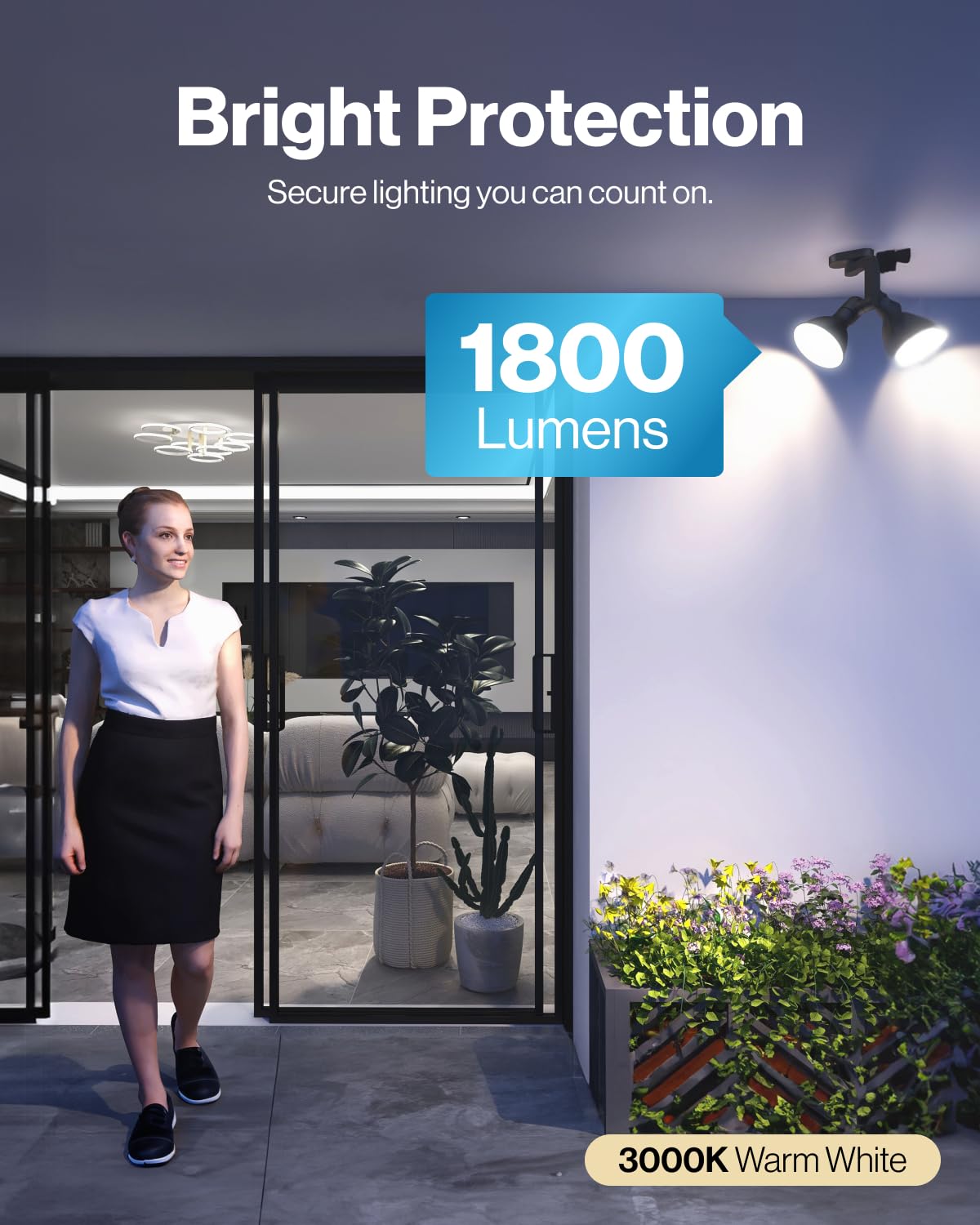 Sunco Lighting dimmable PAR38 LED spotlight enables adjustable mood lighting.