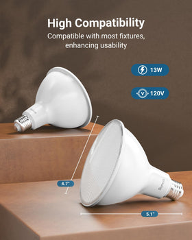 Sunco PAR38 bulb with E26 base demonstrates easy installation.