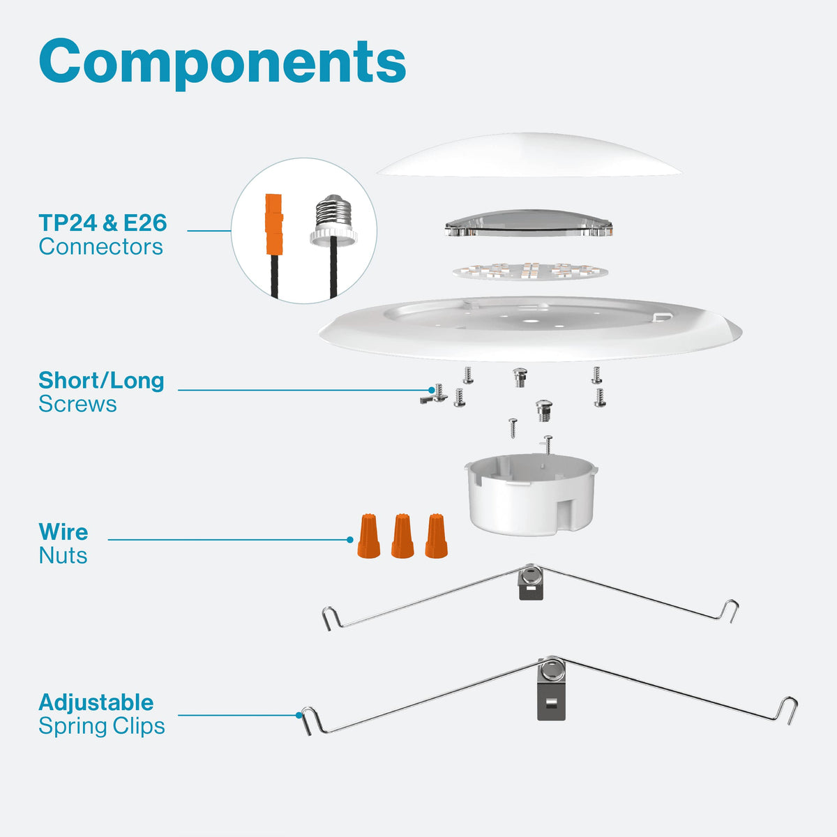 Ceiling installation view of Sunco 6-inch dimmable disk downlight
