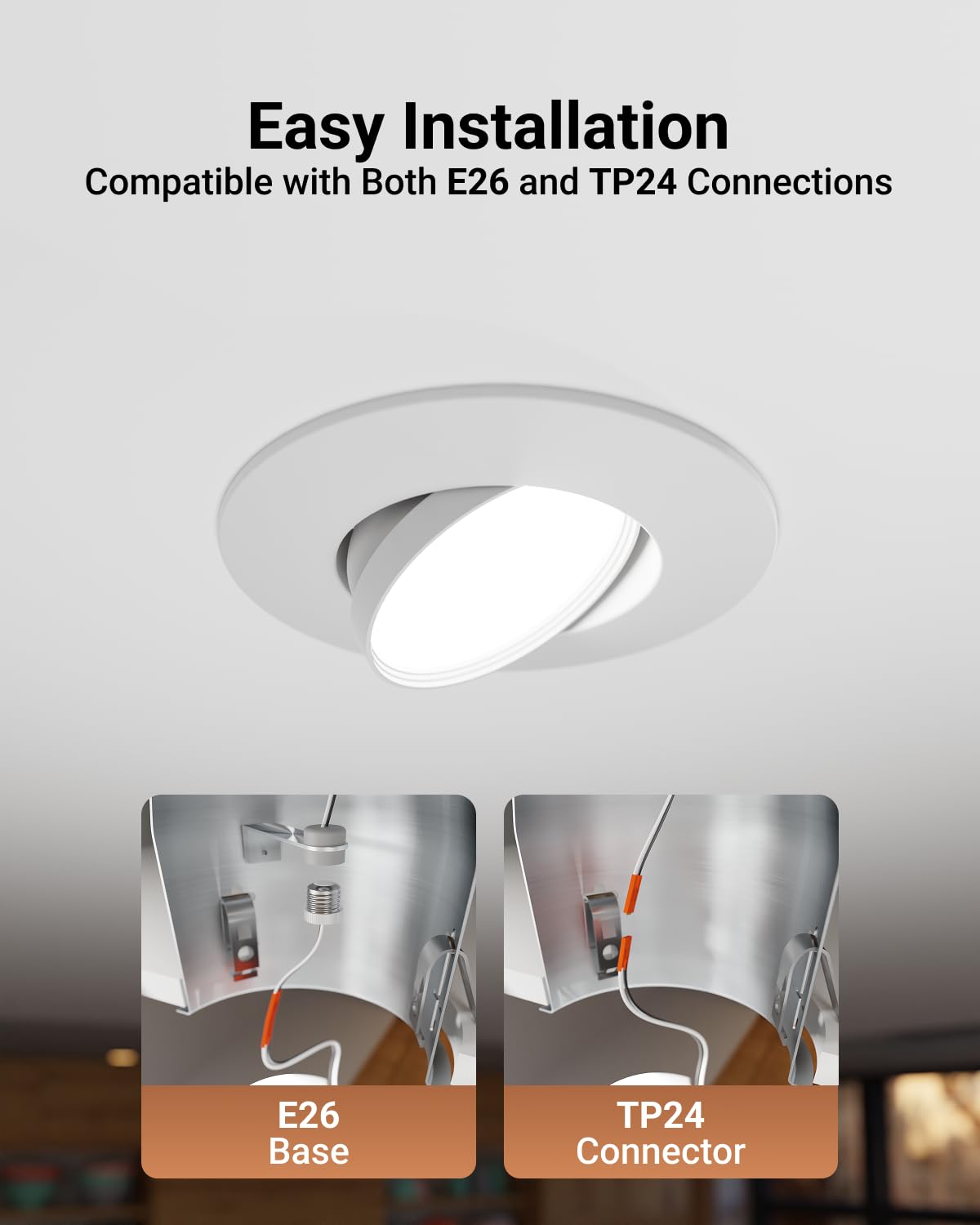 Sunco Lighting LED downlight with swiveling lens enables targeted wall and artwork illumination.