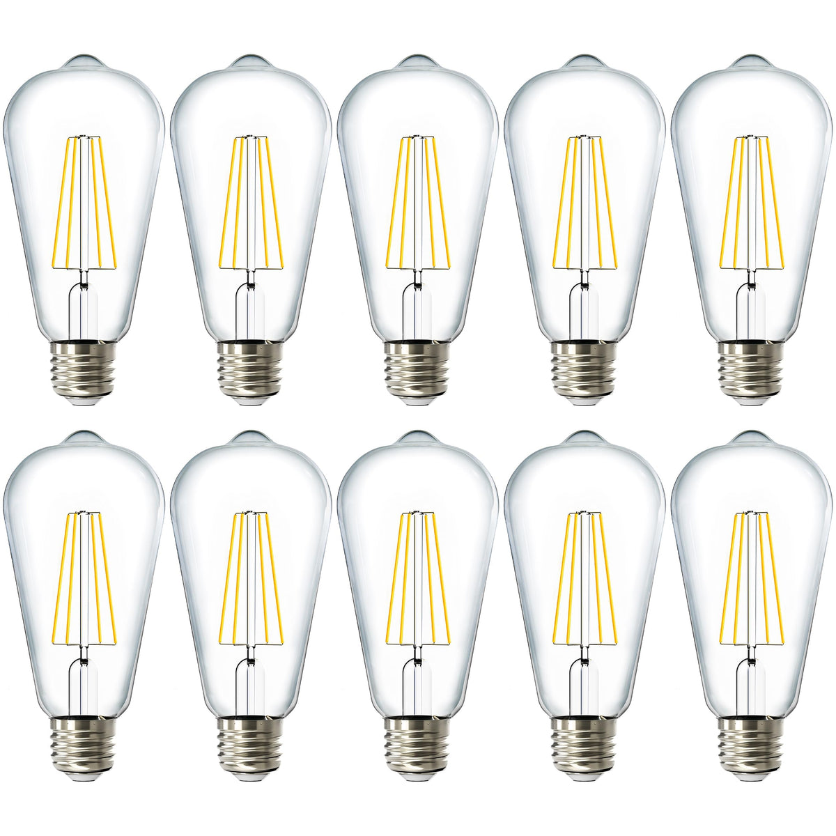 Sunco Lighting ST64 LED bulb with vintage filament, close-up view for cozy ambience.