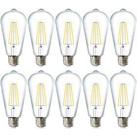 Sunco Lighting ST64 LED bulb with vintage filament, close-up view for cozy ambience.