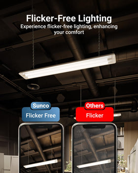 Sunco Lighting T8 LED bulb 4-foot in a commercial grade UL listed fixture