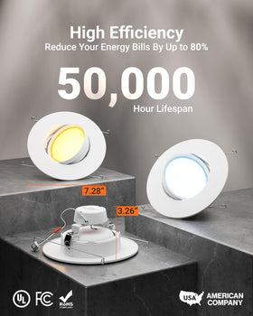 Sunco Lighting UL-certified recessed lights ensuring safe, instant-start performance for any room.