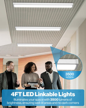 Sunco linkable shop light demonstrates daisy-chain capability for extended workshop coverage