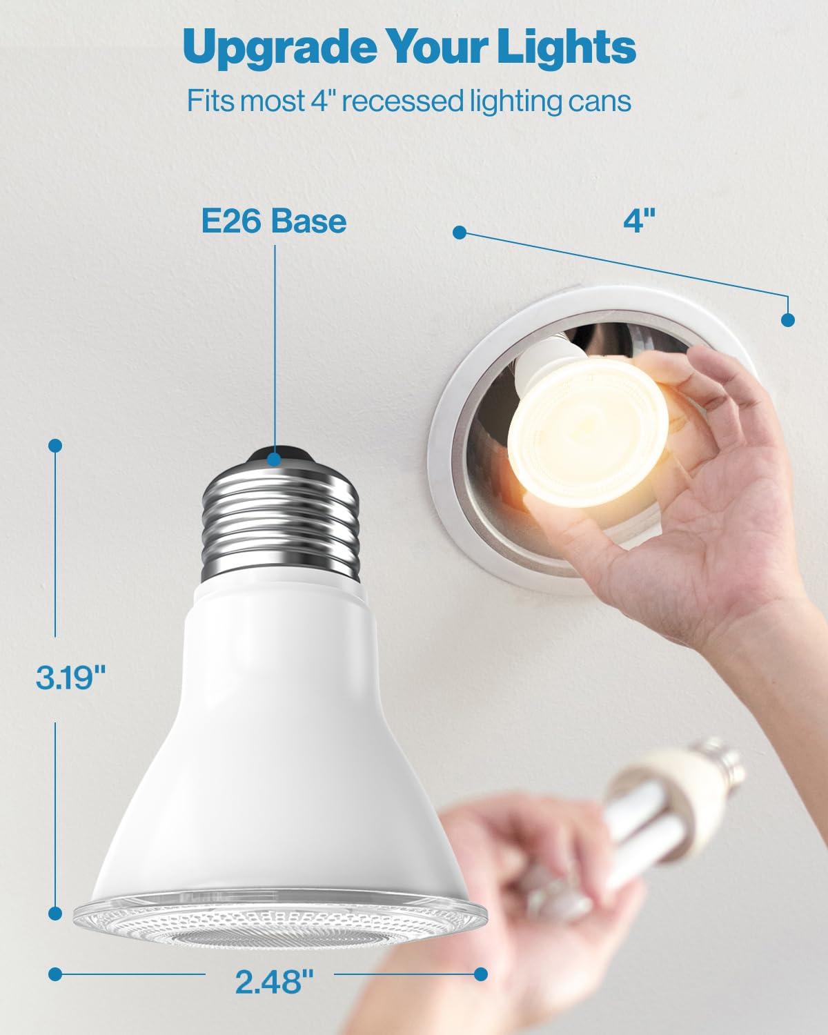 Sunco PAR20 LED bulb delivering 500 lumens with 2700K soft white glow.
