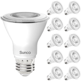 Sunco PAR20 LED bulb for outdoor use; wet-rated and weatherproof.