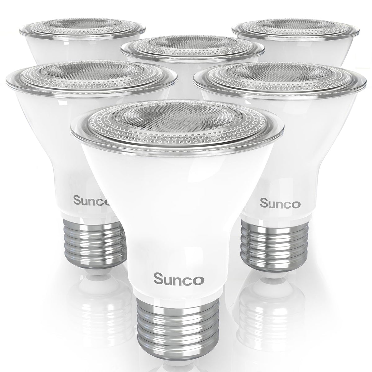 Sunco PAR20 LED bulbs pack front view showing compact design and efficiency