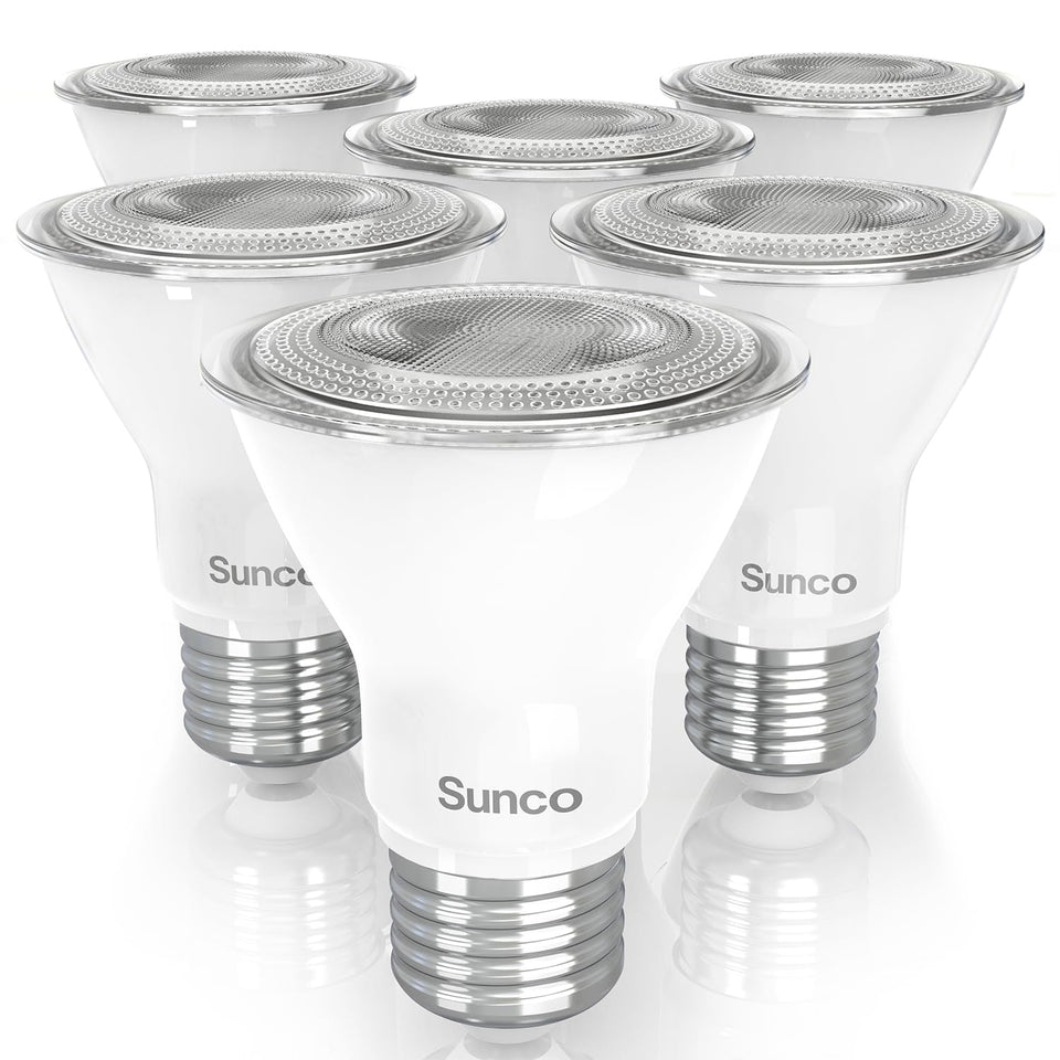 Sunco PAR20 LED bulbs pack front view showing compact design and efficiency