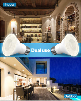 Sunco PAR20 LED bulbs in track lighting provide focused illumination
