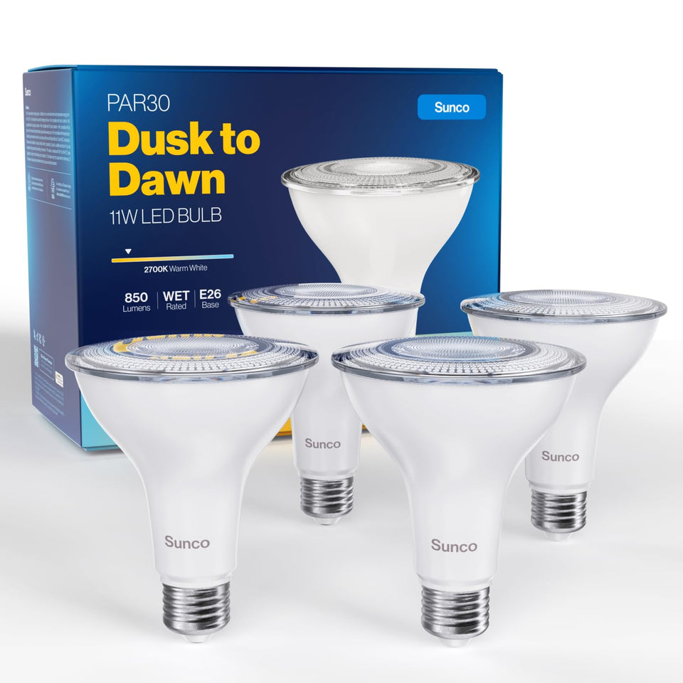 Sunco PAR30 dusk-to-dawn porch bulb provides hands-free lighting at dusk