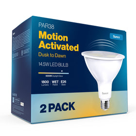 Sunco PAR38 dusk-to-dawn bulb powering automatic porch lighting