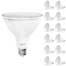 Sunco PAR38 outdoor flood bulb wet-rated for weatherproof exterior lighting.