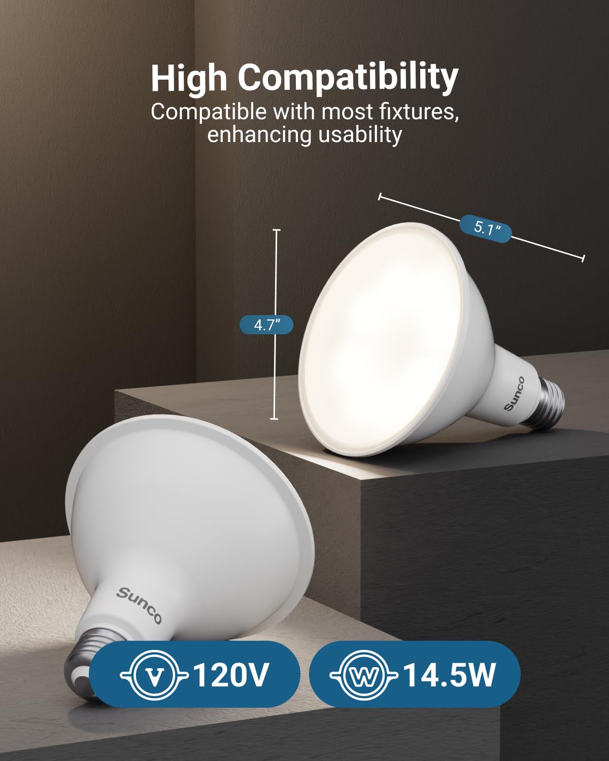 Sunco PAR38 two-pack offers versatility for multiple outdoor locations