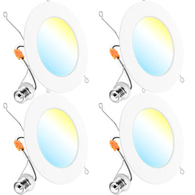 Sunco Retrofit 6-inch LED downlight; flat design ideal for ceiling installation.