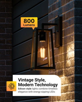 Sunco ST19 LED filament bulb with E26 base for indoor or covered outdoor lighting