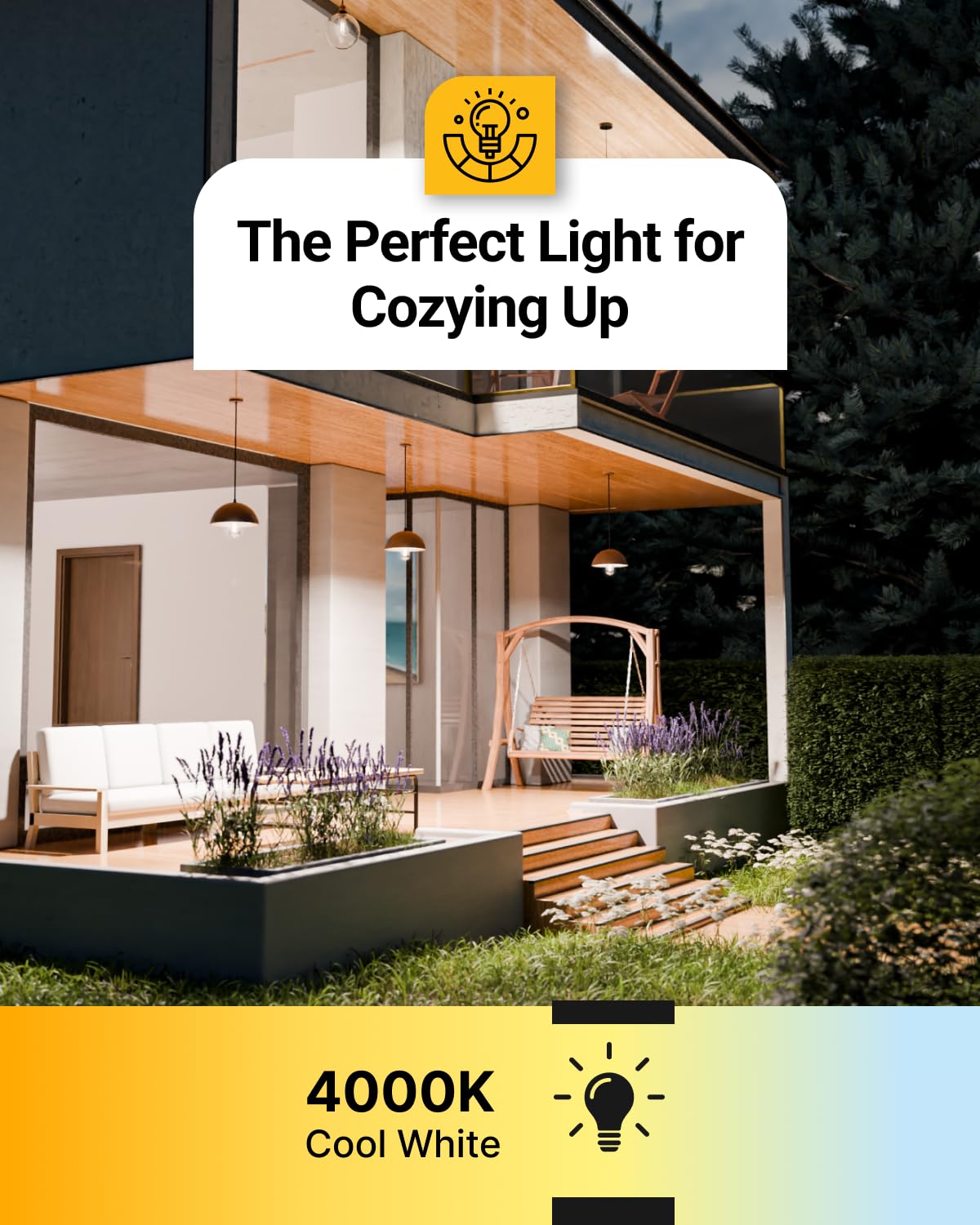 Sunco 4000K cool white ST64 lighting for outdoor spaces
