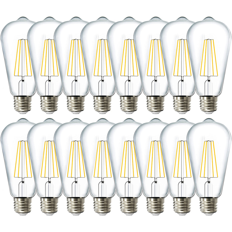 Sunco ST64 Edison bulb with clear filament adds vintage ambiance to any room.