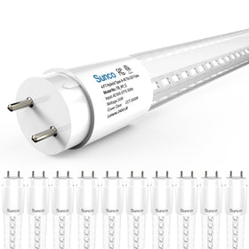 Sunco T8 LED 4ft bulbs front view delivering daylight brightness for workshops.