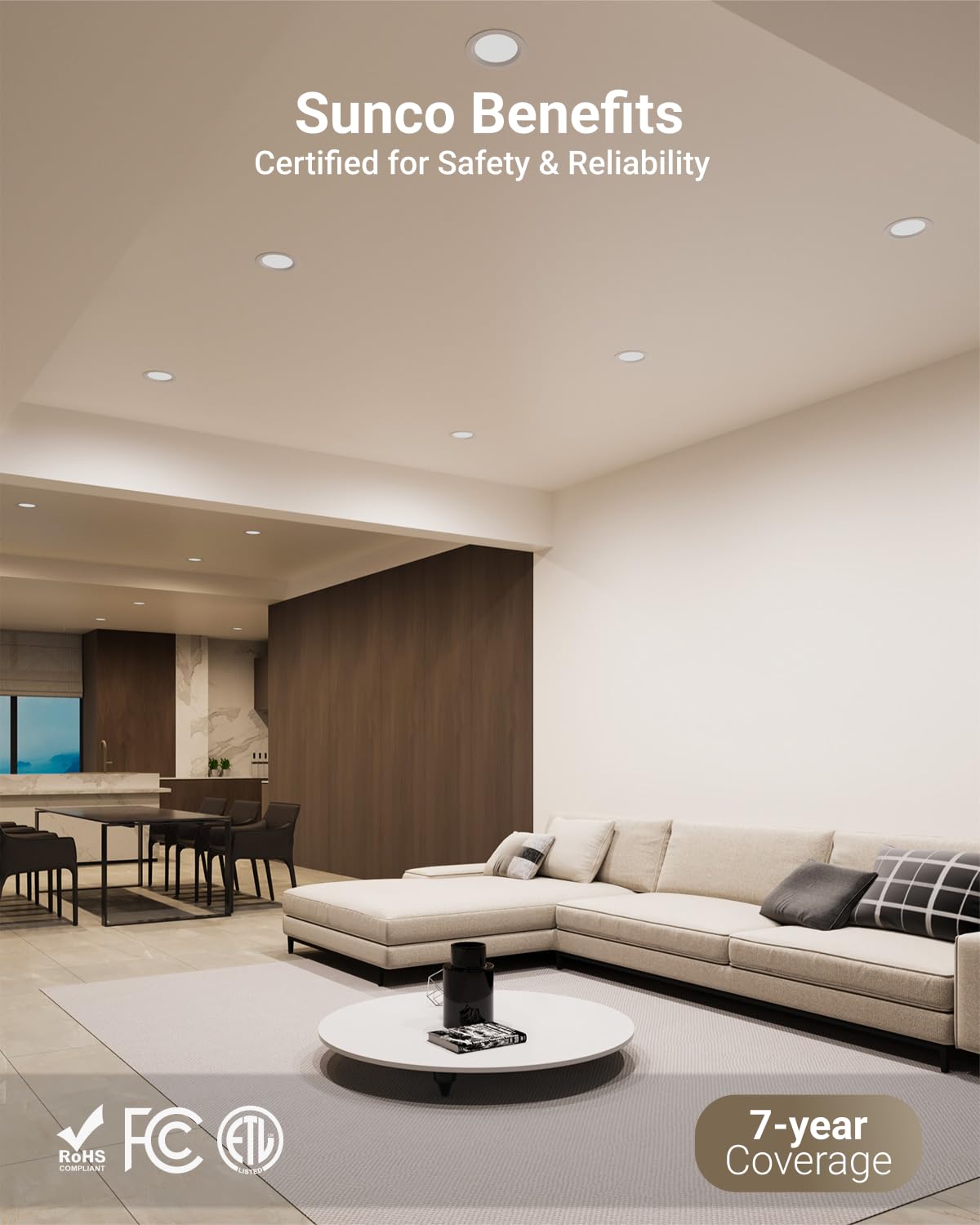 Sunco USA-based support and 7-year warranty for peace of mind.