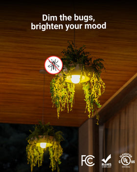 Sunco Yellow LED Bug Light Bulb night use with photocell sensor