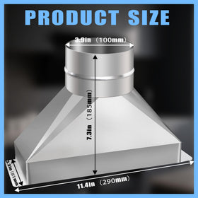 SunDiss galvanized steel duct transition ensures durable, rust-resistant exhaust paths.