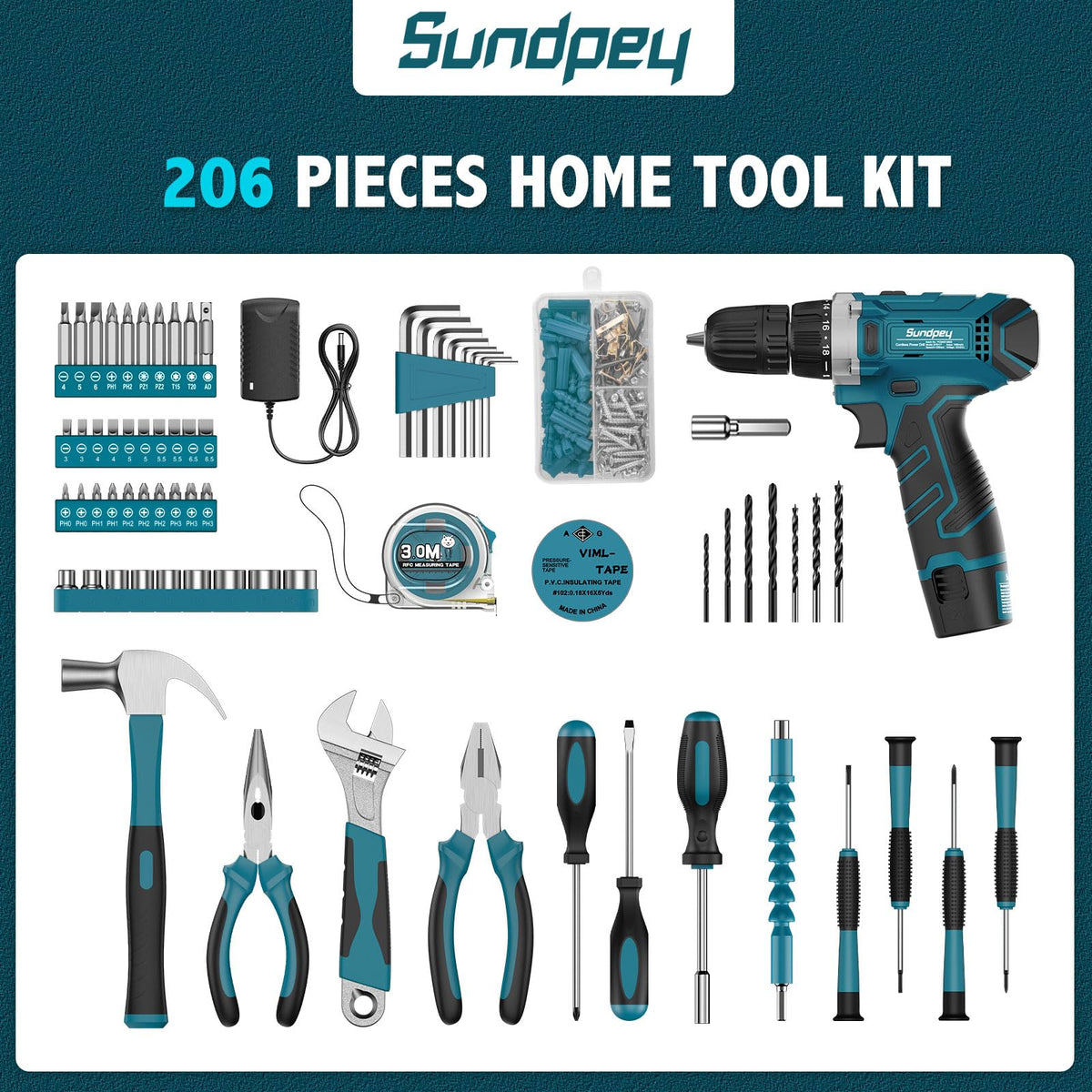Sundpey 206PCs battery and charger powering quick recharges