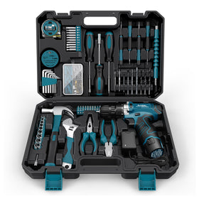 Sundpey 206PCs cordless drill with LED light for precise fastenings