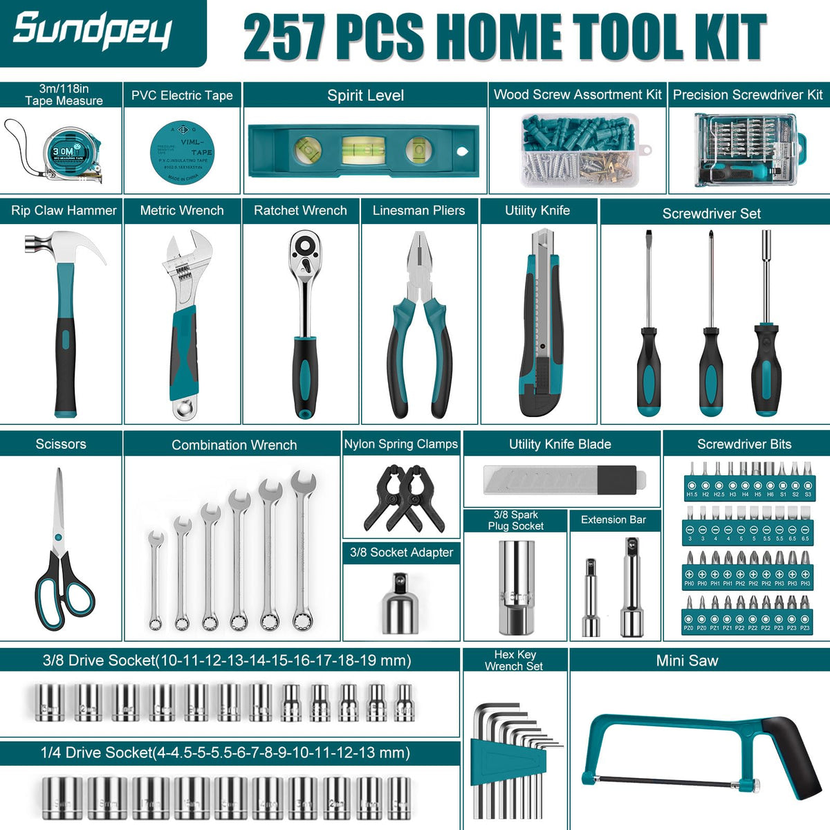 Sundpey wrench and socket set for tackling home maintenance with confidence