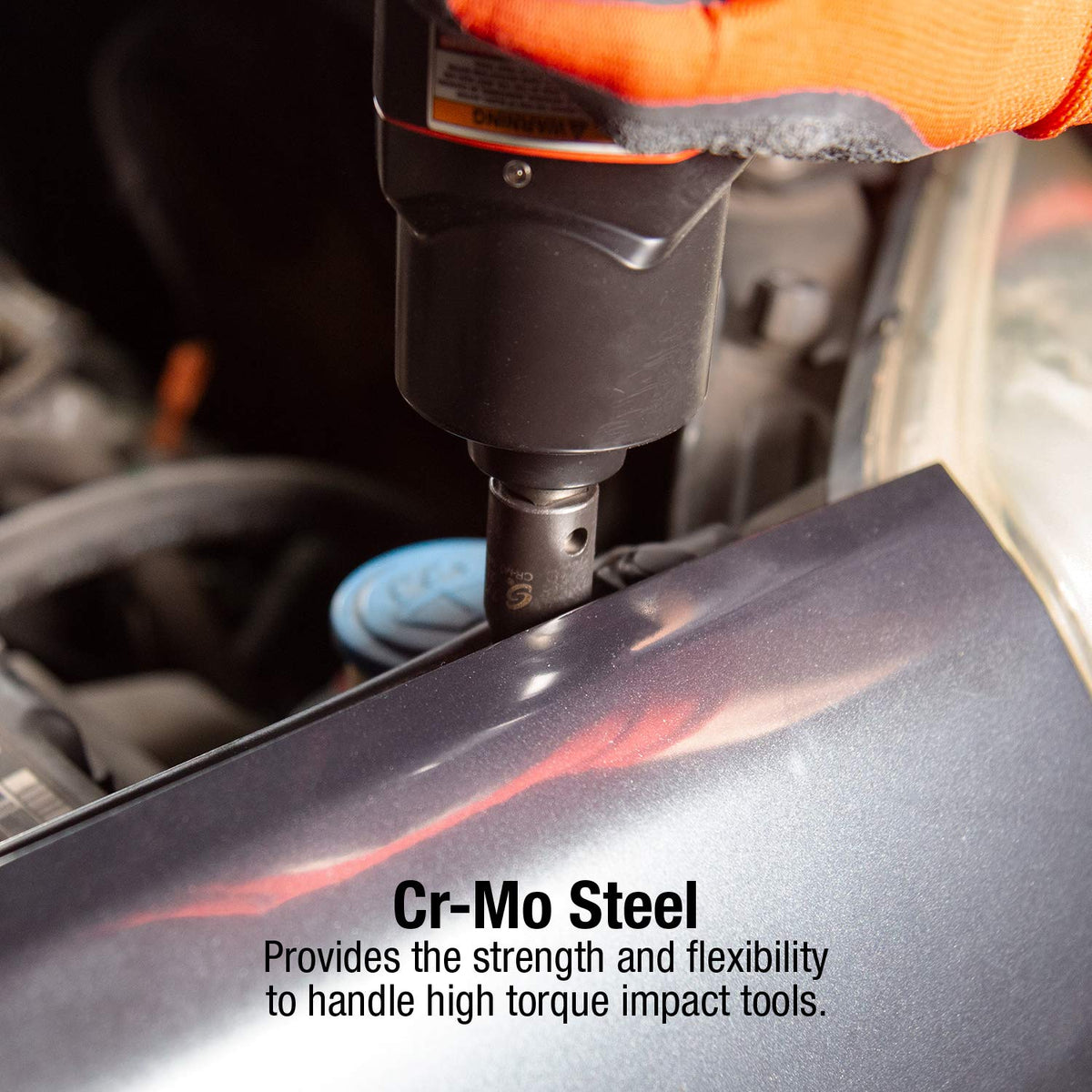 Sunex 2569 heavy-duty Cr-Mo steel construction for high torque.