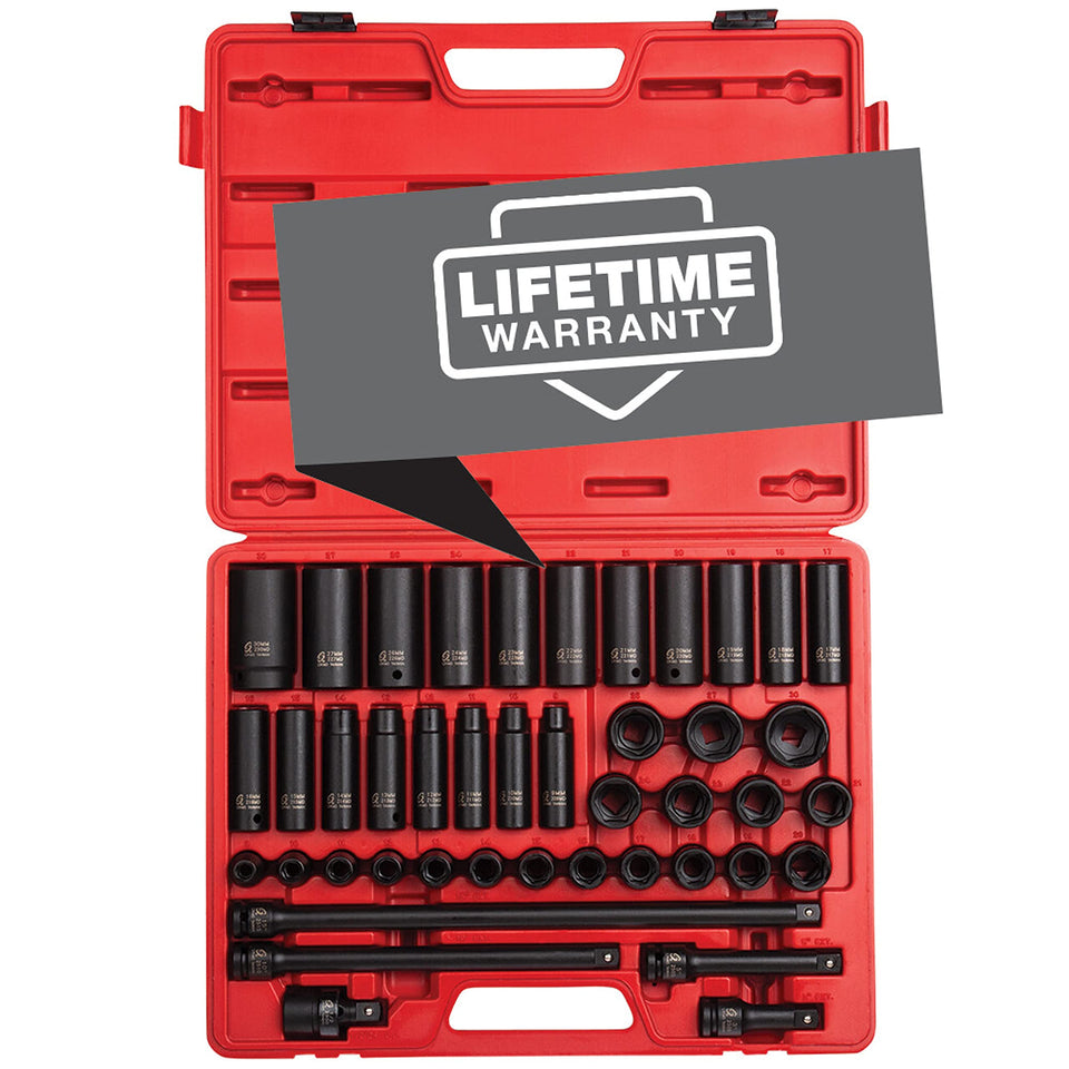 Sunex 2569 master impact socket set with durable case for easy transport.