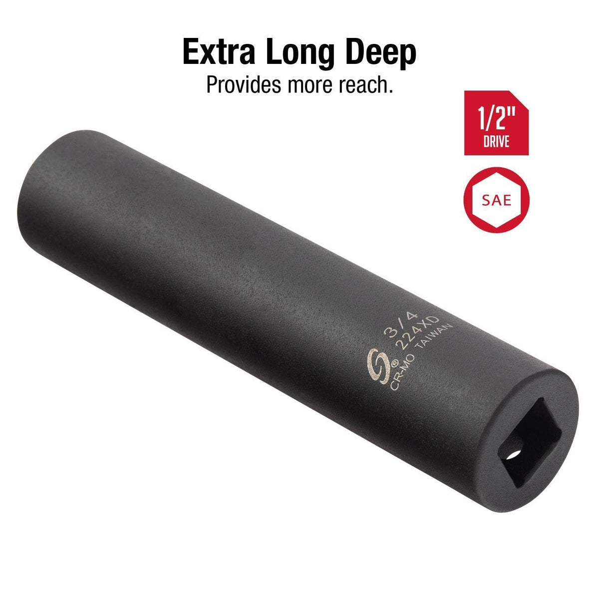 Sunex Tools 224XD CR-MO steel socket withstands high torque