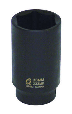 Sunex Tools 233MD 33mm deep socket closeup for heavy-duty fasteners and impact use.