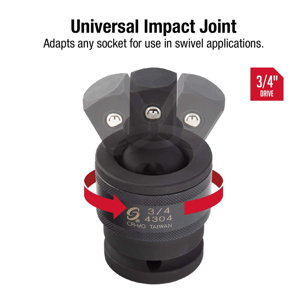 Sunex Tools 4304 CR-MO steel construction supports high torque.