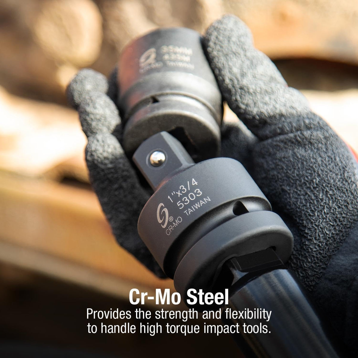Sunex 5303 CR-MO steel construction delivers torque durability