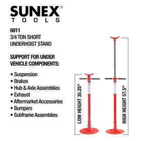 Sunex Tools 6811 height adjustment with spin handle for easy positioning.