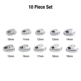 Sunex Tools 9710M metric crowfoot wrenches in a 10-piece set for common fasteners