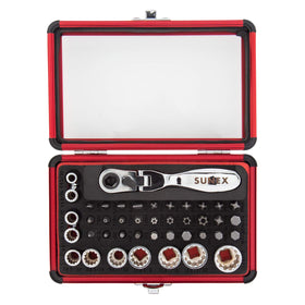 Sunex Tools 9732 mini dual-flex head ratchet in tight-space use