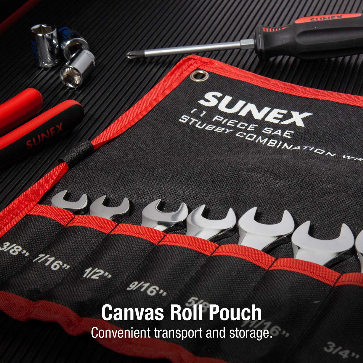 Sunex Tools 9930 canvas pouch included for convenient storage and transport.