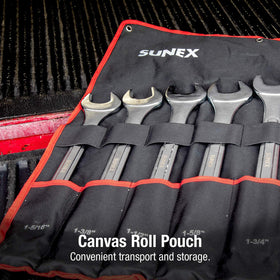 Sunex Tools 9707A jumbo SAE wrenches with size stamps for quick identification.