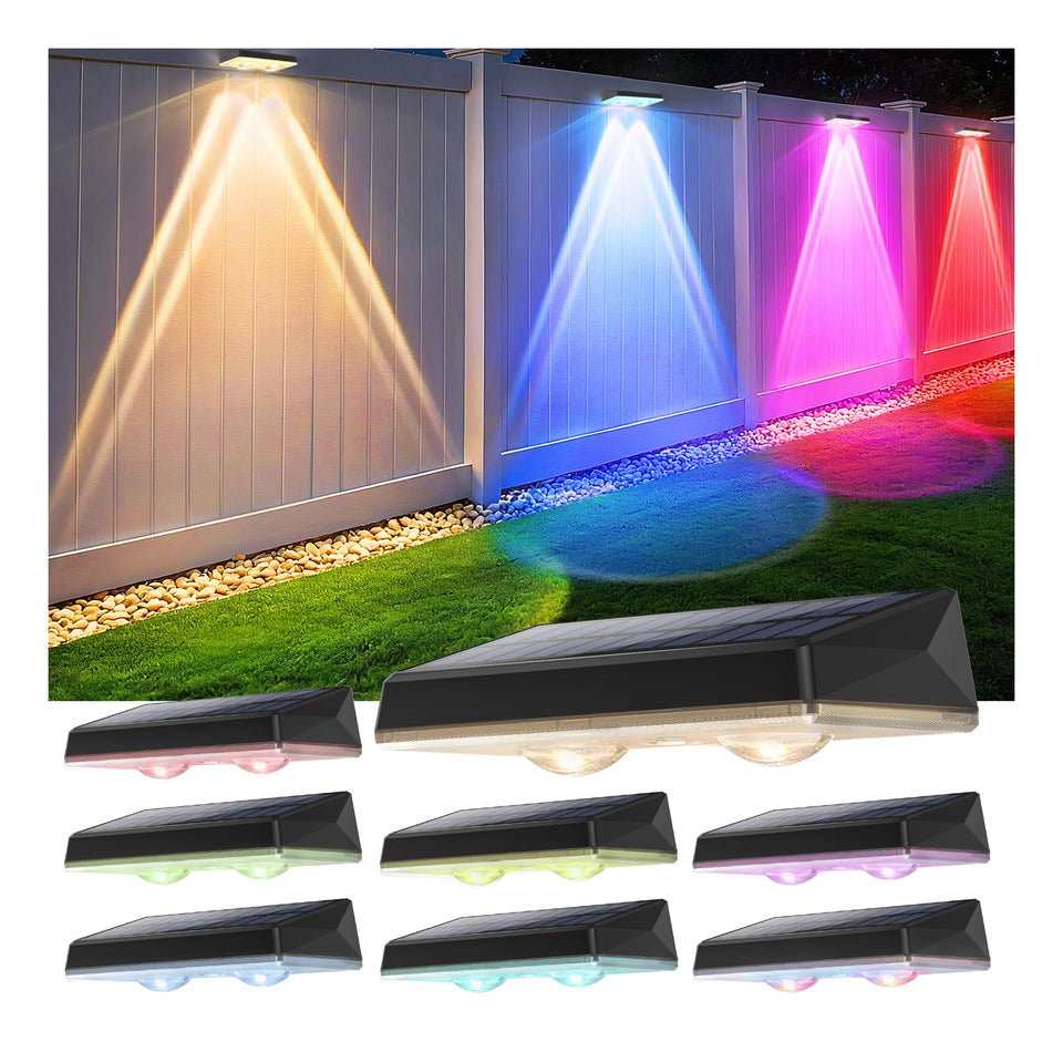 SunFlickt solar fence lights with bright LEDs illuminate fences at night