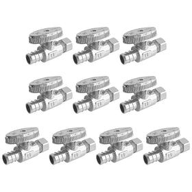 SUNGATOR straight stop valve with chrome finish for faucet shutoffs.