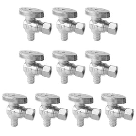 SUNGATOR 10-pack angle stop valves with PEX connection for faucet and toilet installations
