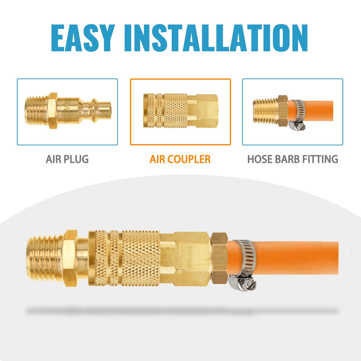 SUNGATOR air tool connection setup with reliable, leak-resistant fittings.